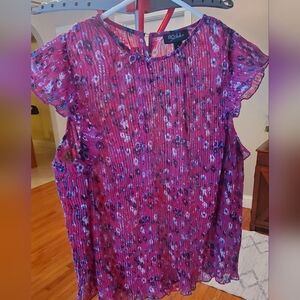 Women's Floral Pink Blouse M